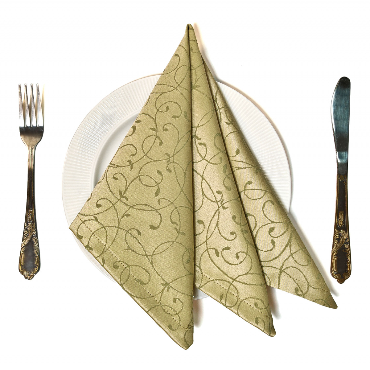 Салфетки 45x45 см. цвет фисташковый дизайн 1812 (тонкий завиток) коллекция Ричард Салфетки 45x45 см. цвет фисташковый дизайн 1812 (тонкий завиток) коллекция Ричард