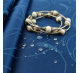 Скатерть 100x140 см. цвет синий узор 2131 круглые завитки с водоотталкивающей пропиткой