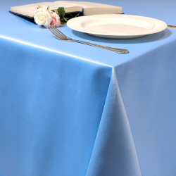 Скатерть 240x240 см. цвет голубой без рисунка с пропиткой от загрязнений