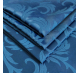 Скатерть d-200 см. цвет синий с крупным узором 1625 с пропиткой от загрязнений
