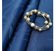 Скатерть d-280 см. цвет синий узор 2131 круглые завитки с водоотталкивающей пропиткой