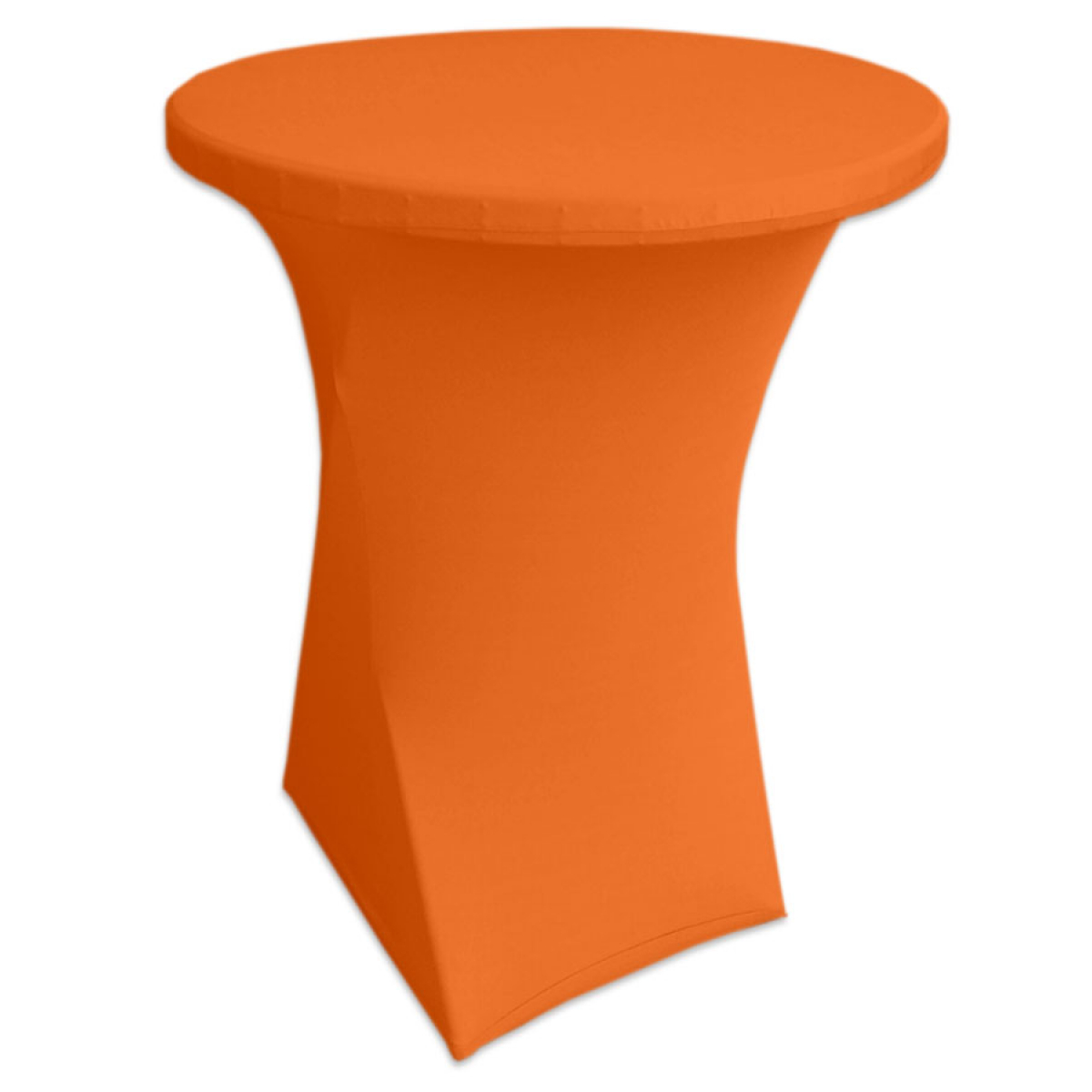 Стрейчевый чехол на коктейльный стол цвет оранжевый для столов d-70 см. h-110 см.