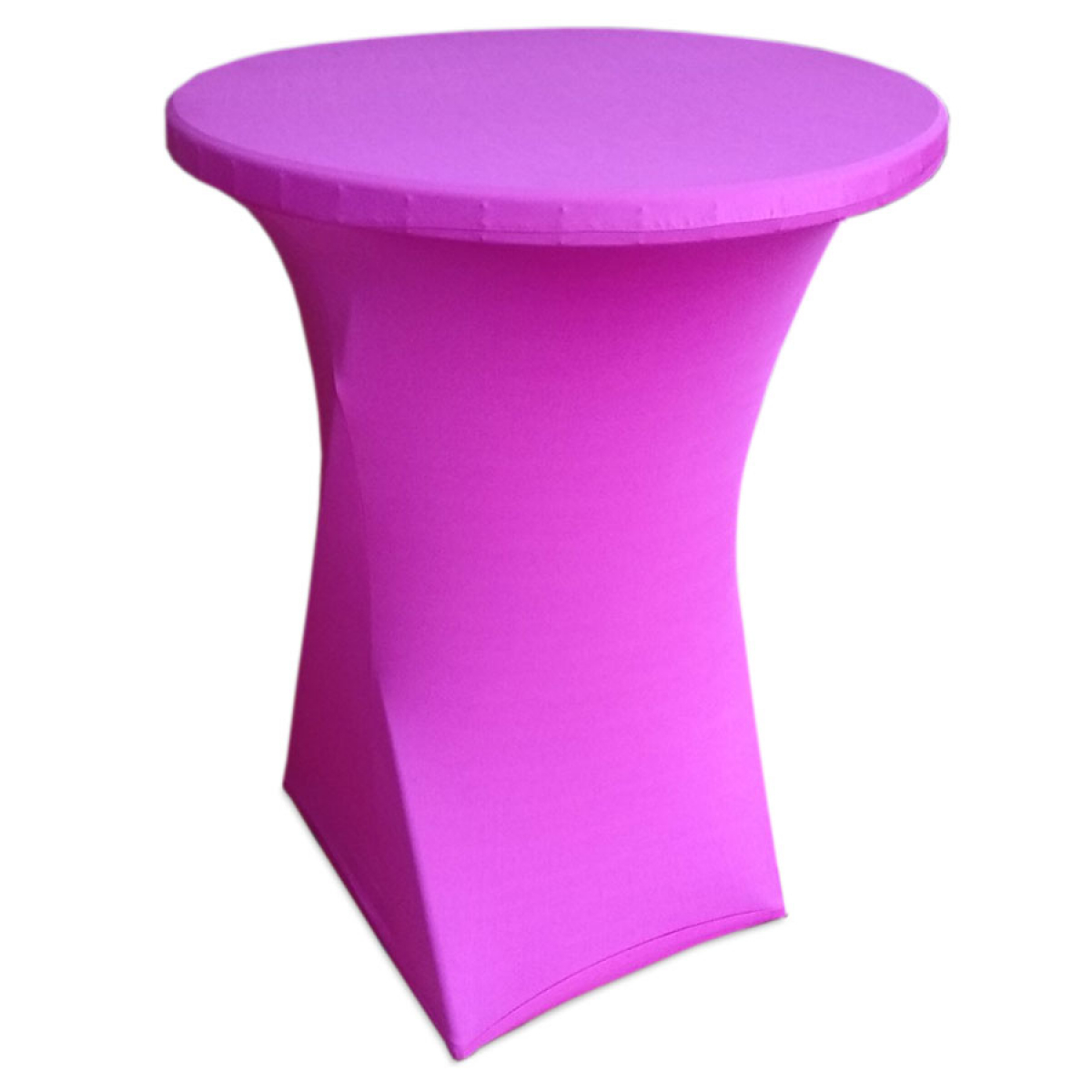 Стрейчевый чехол на коктейльный стол цвет розовый для столов d-70 см. h-110 см.