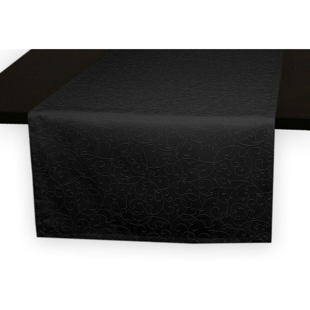 Дорожки на стол 120х45 см. ткань коллекции Ричард рисунок тонкий вензель 1812 цвет черный