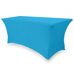 Стрейчевый чехол на прямоугольный коктейльный стол 120х60 см. цвет голубой
