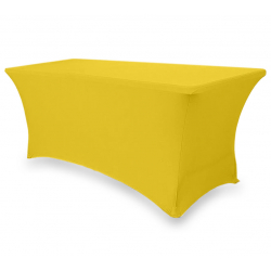 Стрейчевый чехол на прямоугольный коктейльный стол 180х74 см. цвет желтый