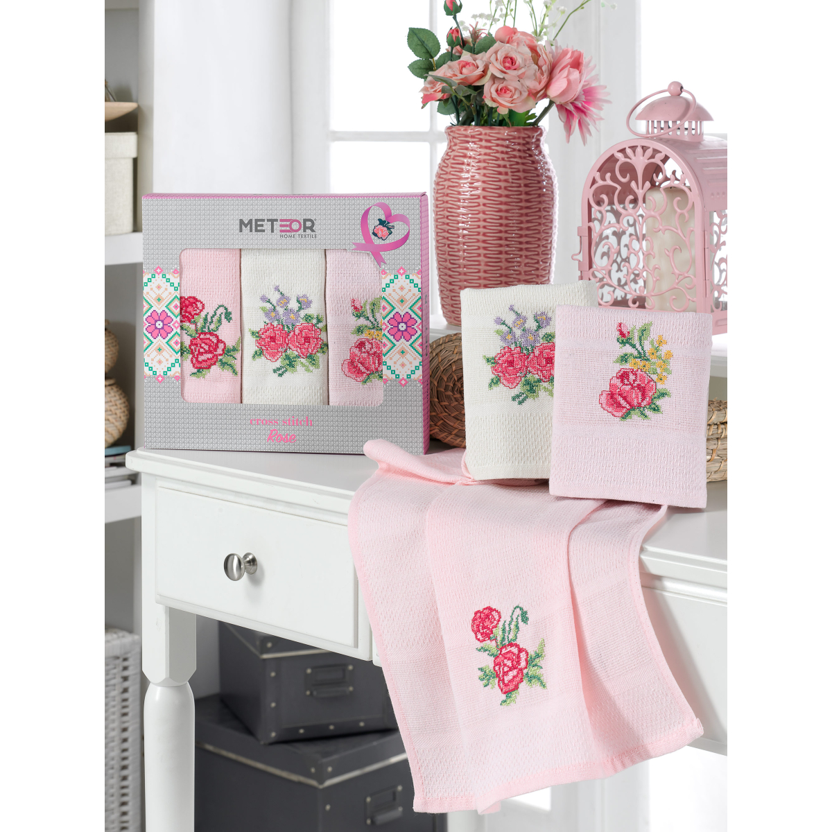 Набор полотенец 3 шт. Метеор Текстиль 40x60 см. арт. Метеор -9329 Набор полотенец 3 шт. Метеор Текстиль 40x60 см. арт. Метеор -9329