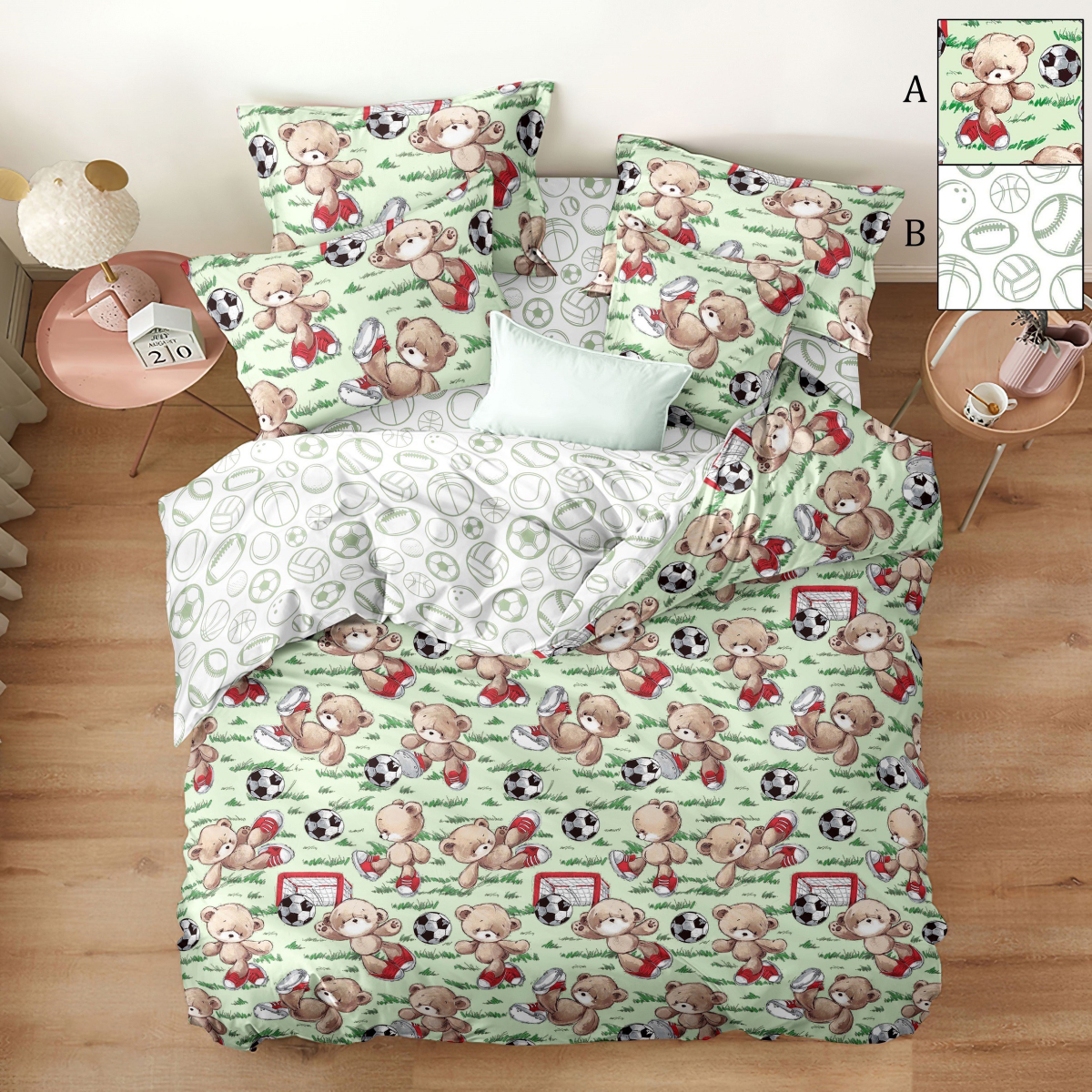 Комплект постельного белья AlViTek (АльВиТек) 150х100 арт. ПДA-10-011-Мишки Футболис Комплект постельного белья AlViTek (АльВиТек) 150х100 арт. ПДA-10-011-Мишки Футболис